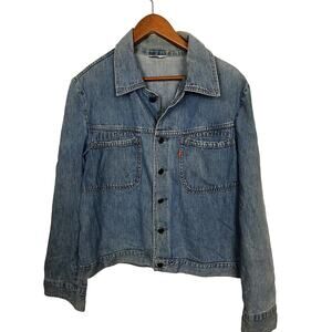 Vintage Levi's Orange R Tab Blue Lightweight Denim Shirt Jacket Large
